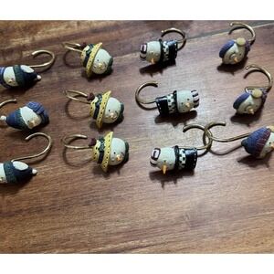 Snowman 12 Shower Curtain Rings Set Snow Friends Collection St Nicholas Square